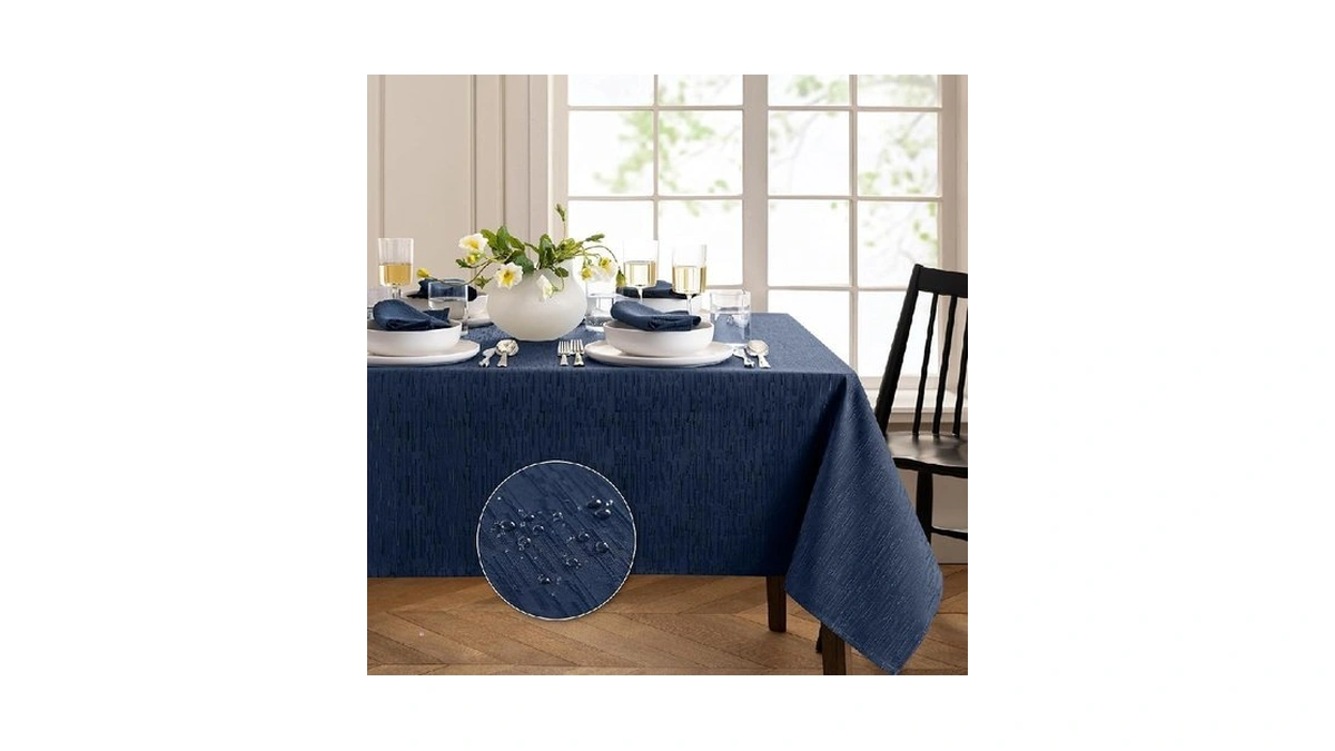 Elrene Home Fashions Continental Solid Texture Water, Stain & Wrinkle