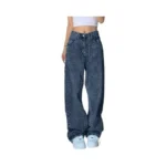 Emmiol Baggy Jeans For Women Mid-high Waist Streetwear Stretchy Jeans
