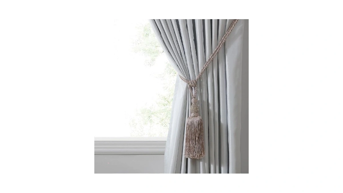 Elrene Home Fashions Julia Rhinestone Tassel Curtain Tieback, 26", Mauve
