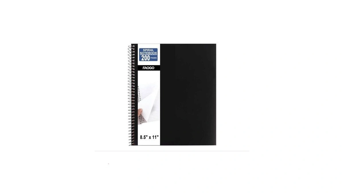 Spiral Notebook, 8.5" X 11", 200 Sheets, College Ruled &