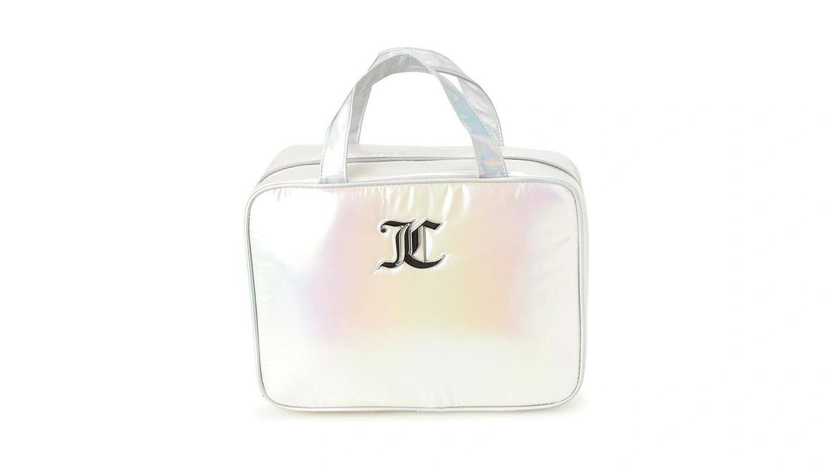 Juicy Couture Iridescent Makeup Bag Cosmetics Organizer Travel Essentials Weekender