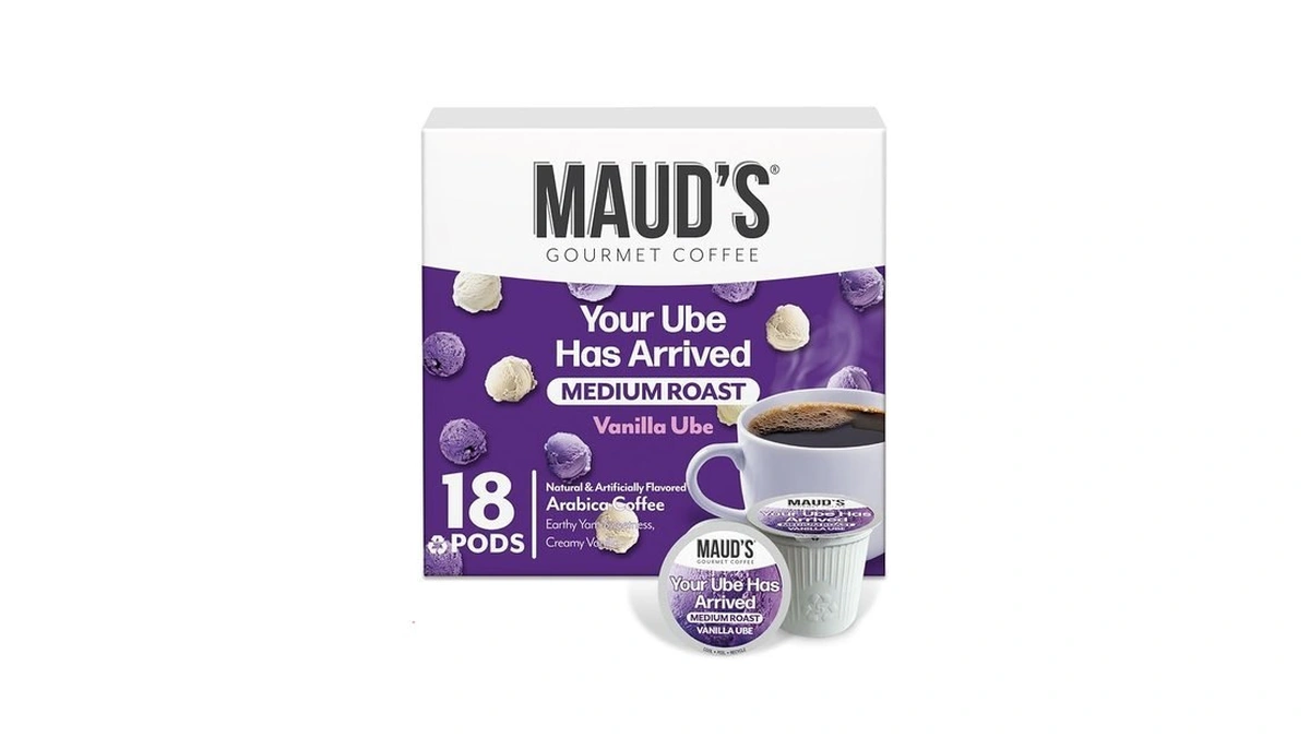 Maud's Vanilla Ube Flavored Coffee Pods, 18 Ct, Medium Roast