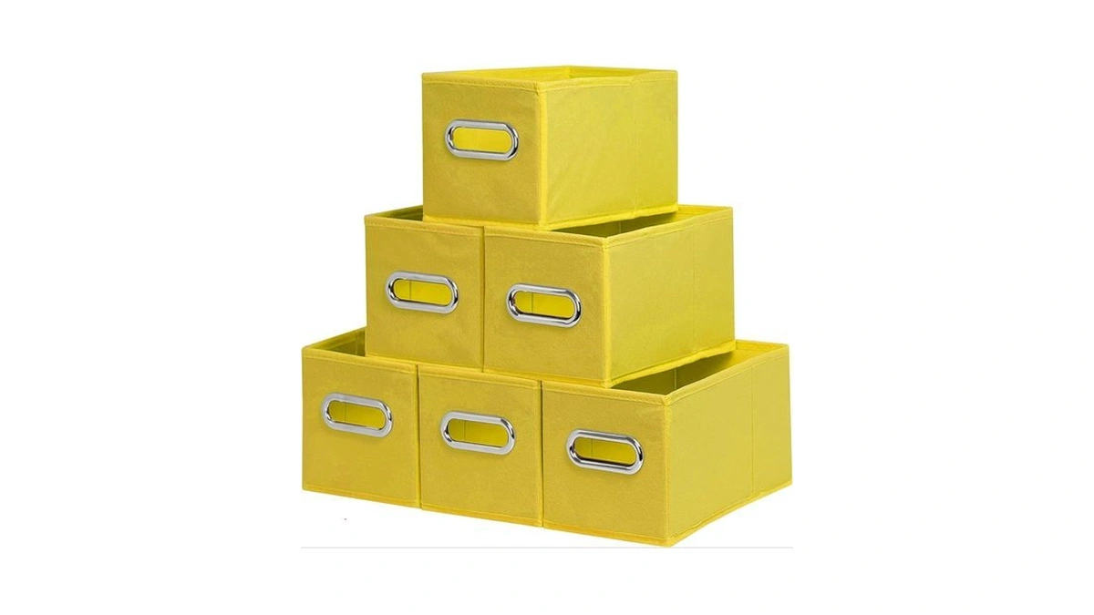 Eitmow Narrow Storage Baskets For Shelves – Fabric Closet Organizers