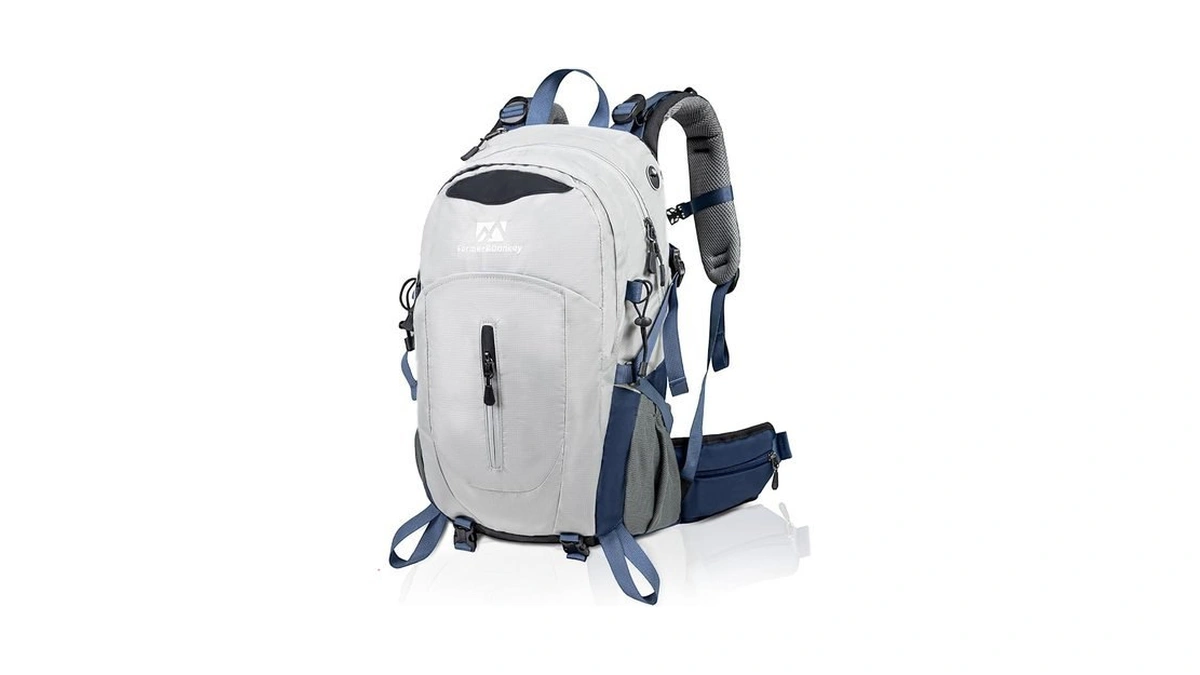 Farmer&donkey Hiking Backpack, 40l Waterproof Camping Backpack With Packable Back