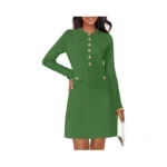 Merokeety Women's Fall 2026 Long Sleeve Bodycon Sweater Dress Button