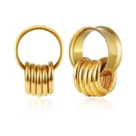 Twolobes 1 Pair Ear Gauges With 10 Pcs Rings Hypoallergenic