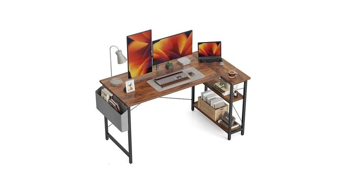Cubicubi L Shaped Desk, 55 Inch Computer Desk With Reversible