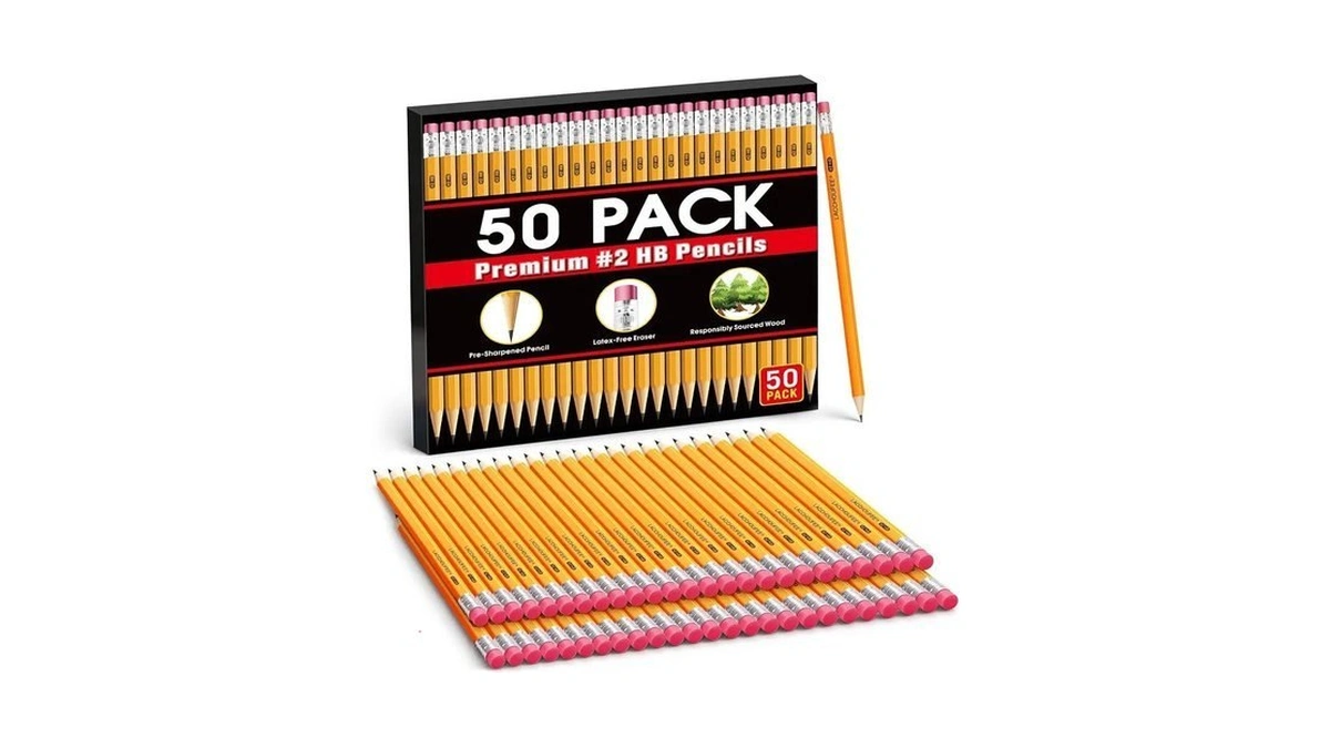 Lacchoufee Wood-cased #2 Hb Pencils Bulk, Pre-sharpened With Eraser Top,