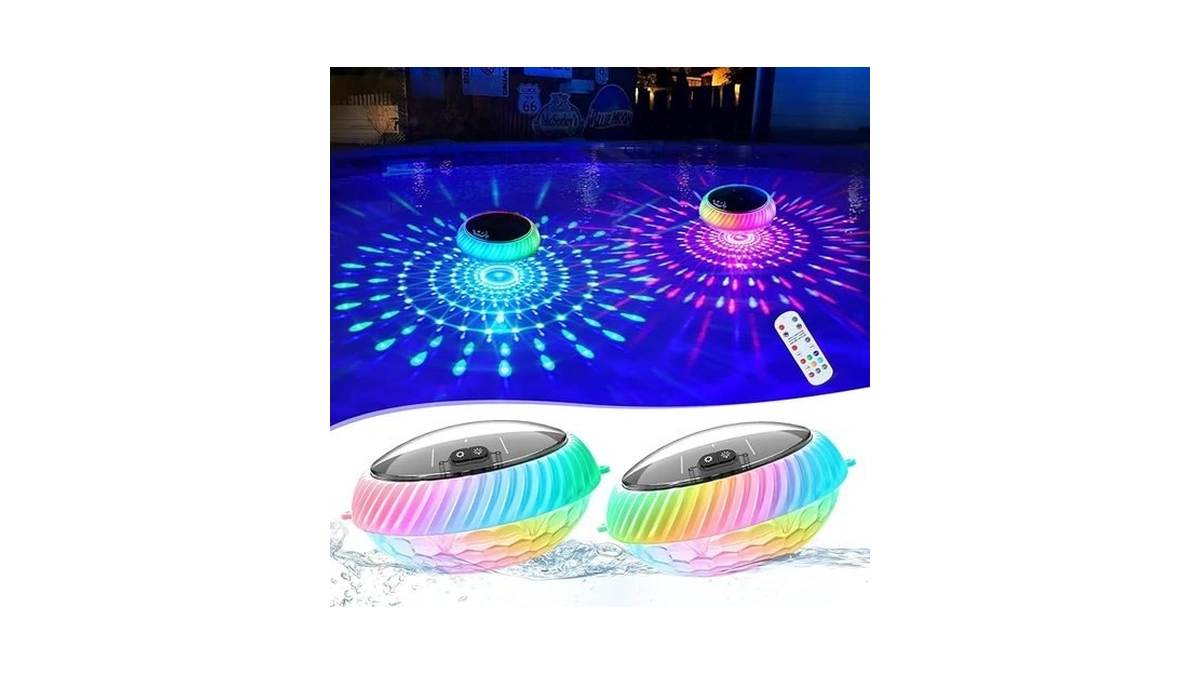 Goallim Floating Pool Lights Solar Powered, 7.6 Inch Rgb Upper&