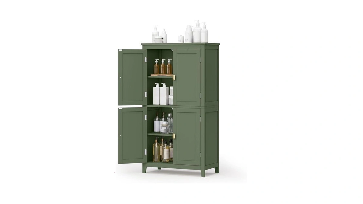Songmics Home Freestanding Storage Cabinet, Floor Cabinet With Elevated Legs,