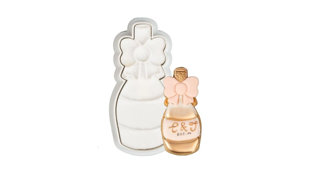 Flycalf Wedding Cookie Cutters With Plunger Stamps Champagne Bridal Shower