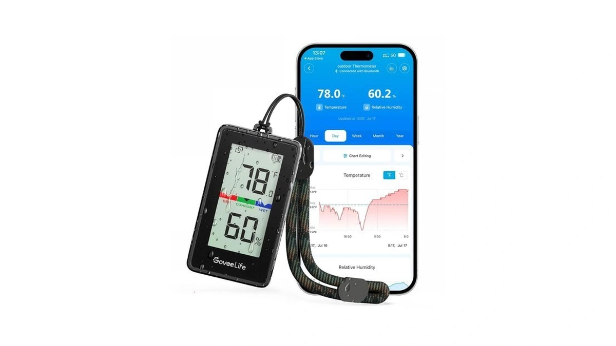 Goveelife 2-in-1 Indoor Outdoor Thermometer Hygrometer Ip65 Waterproof, Digital Display,