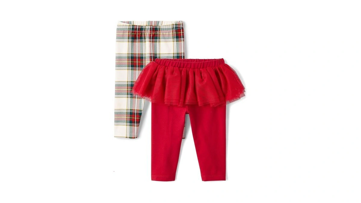 The Children's Place,baby Girls,and Newborn Knit Pull On Pants,red Tutu/white