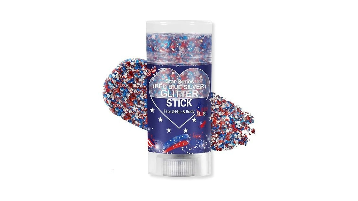 Patriotic Body Glitter Stick, Waterproof Face Glitter Gel, Chunky Glitter