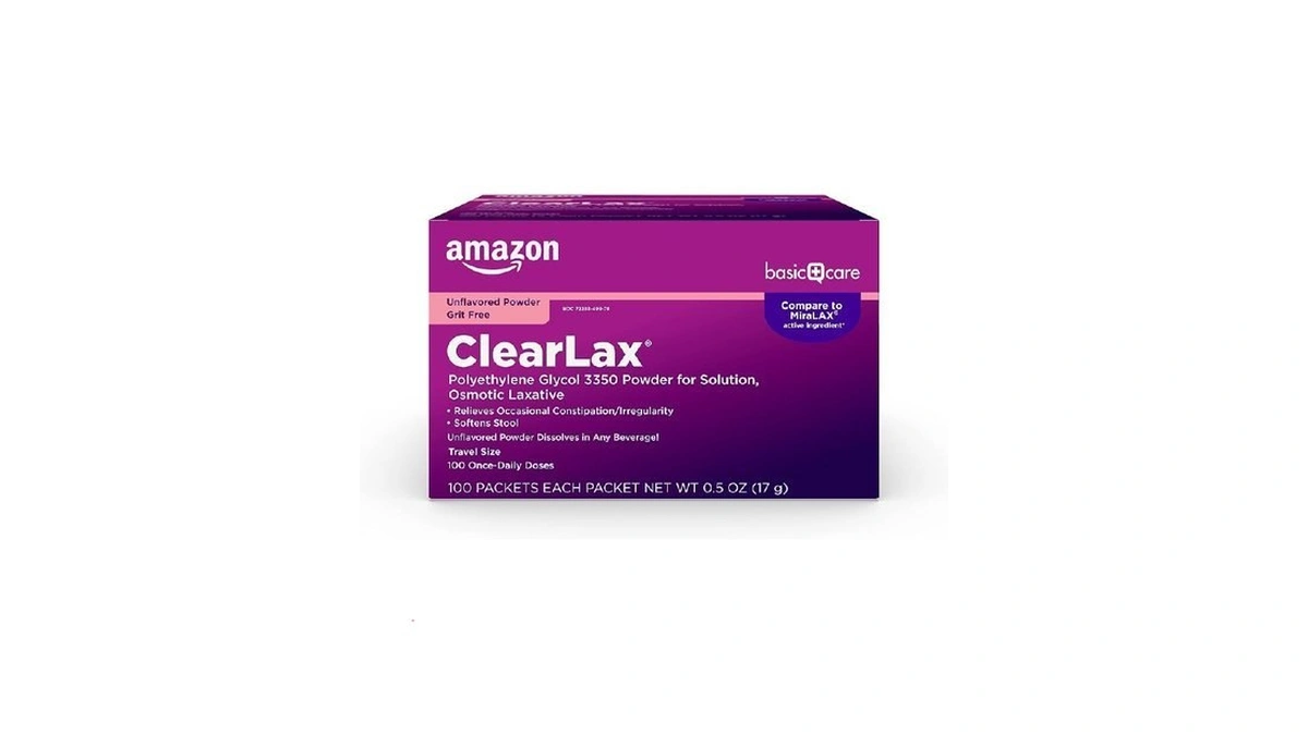 Amazon Basic Care Clearlax Polyethylene Glycol 3350 Powder For Solution,