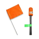 Orange Marking Flags 100 Pack - 4x5x30 Inch Orange Flags