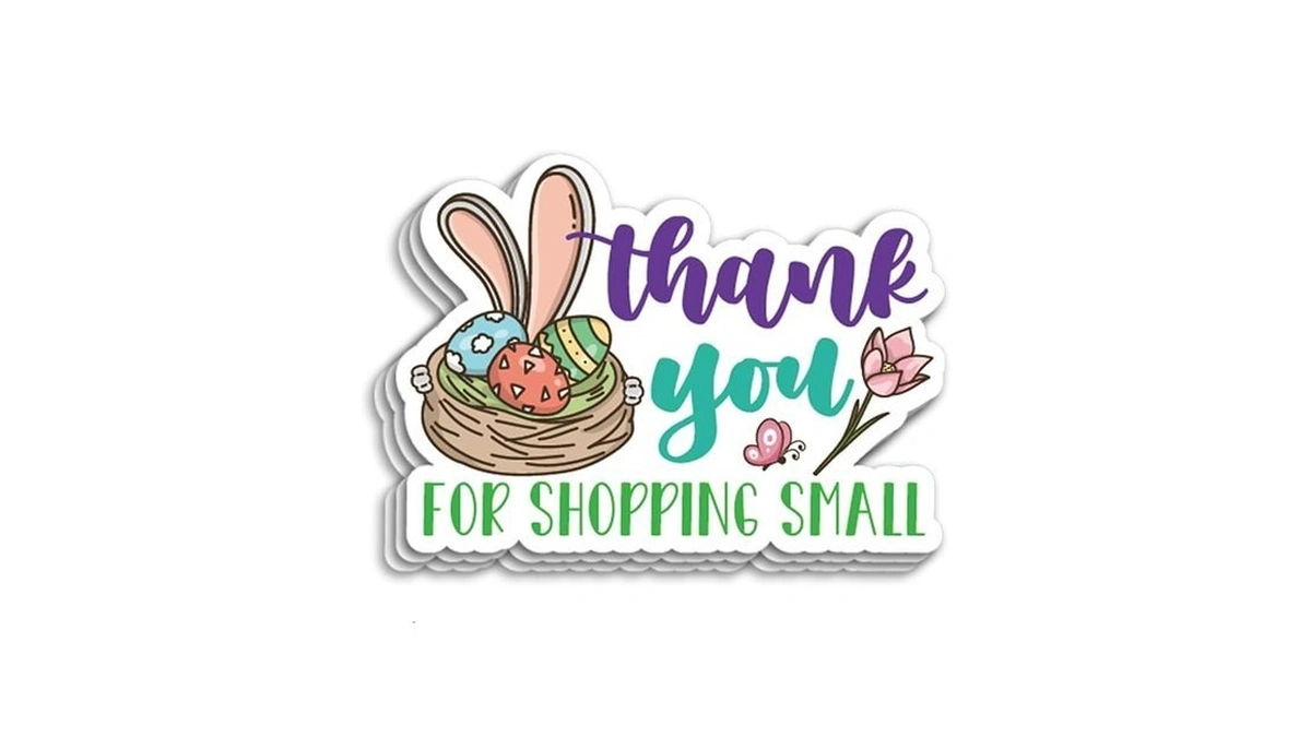 200 Pcs Easter Business Packaging Stickers,thank You For Shopping Small