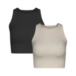 Nicytore 2 Pieces Basic Seamless Sports Tank Tops Sleeveless Racerback