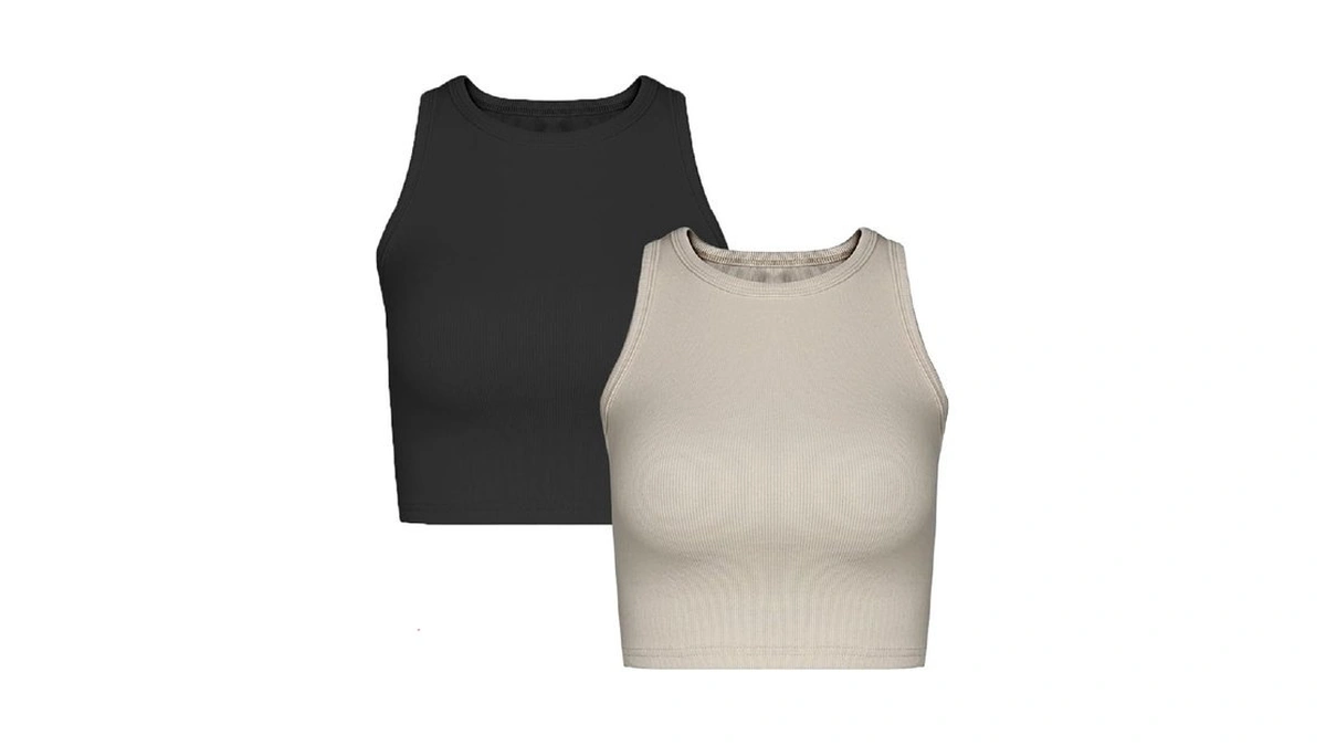 Nicytore 2 Pieces Basic Seamless Sports Tank Tops Sleeveless Racerback