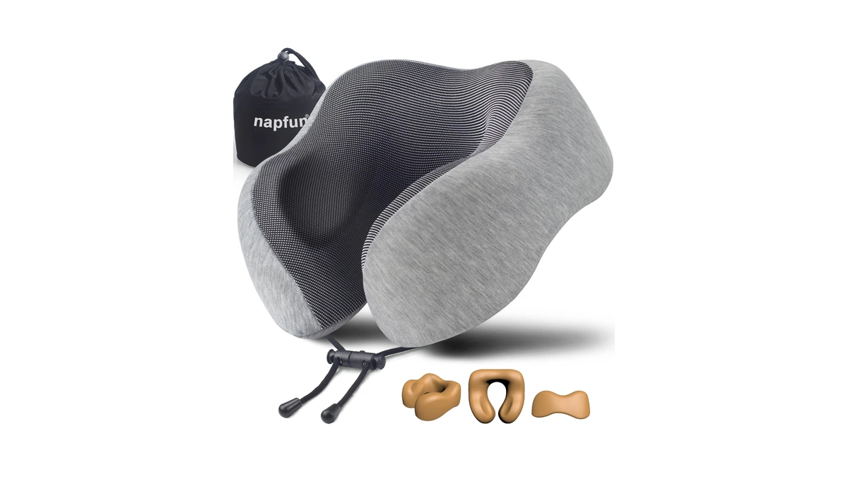 Napfun Neck Pillow For Traveling, Upgraded Travel Neck Pillow For