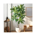 Erimda Artificial Fiddle Leaf Fig Tree 6ft With White Planter