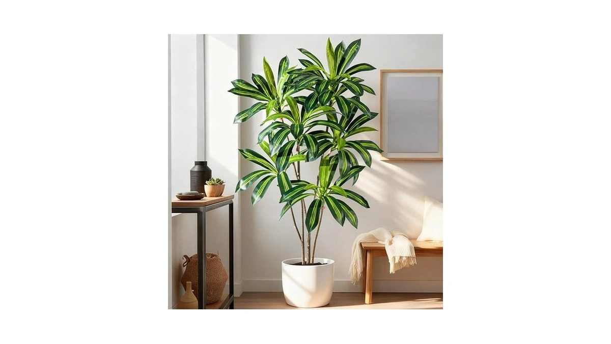 Erimda Artificial Fiddle Leaf Fig Tree 6ft With White Planter