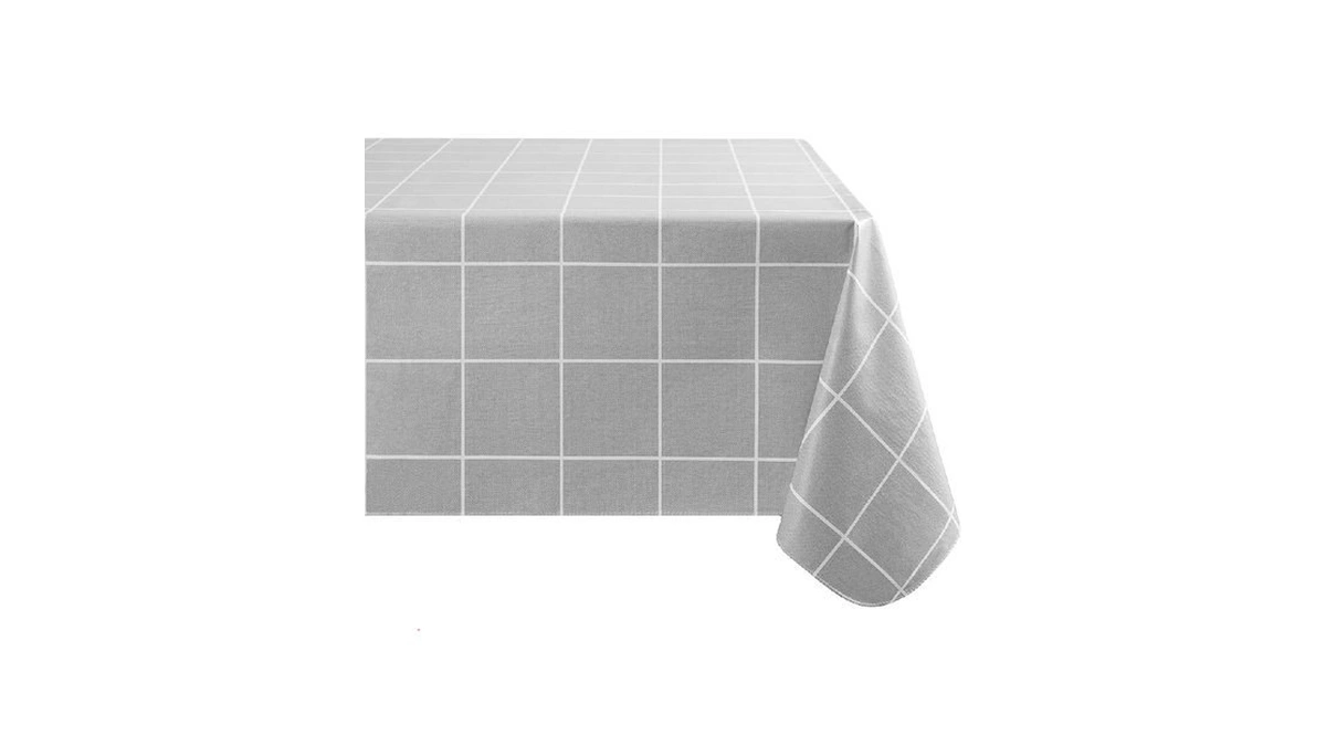 Elrene Home Fashions Windowpane Plaid Water- And Stain-resistant Vinyl Tablecloth