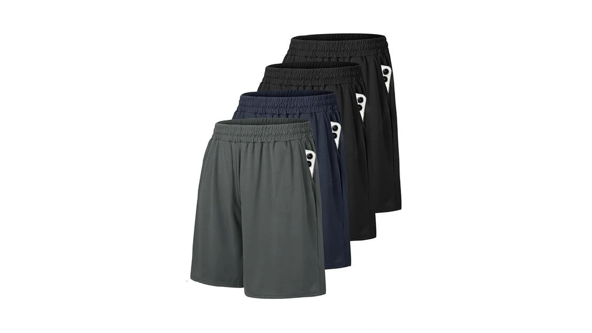 Barjneel 4 Pack Gym Mens Shorts - Basketball Athletic Shorts