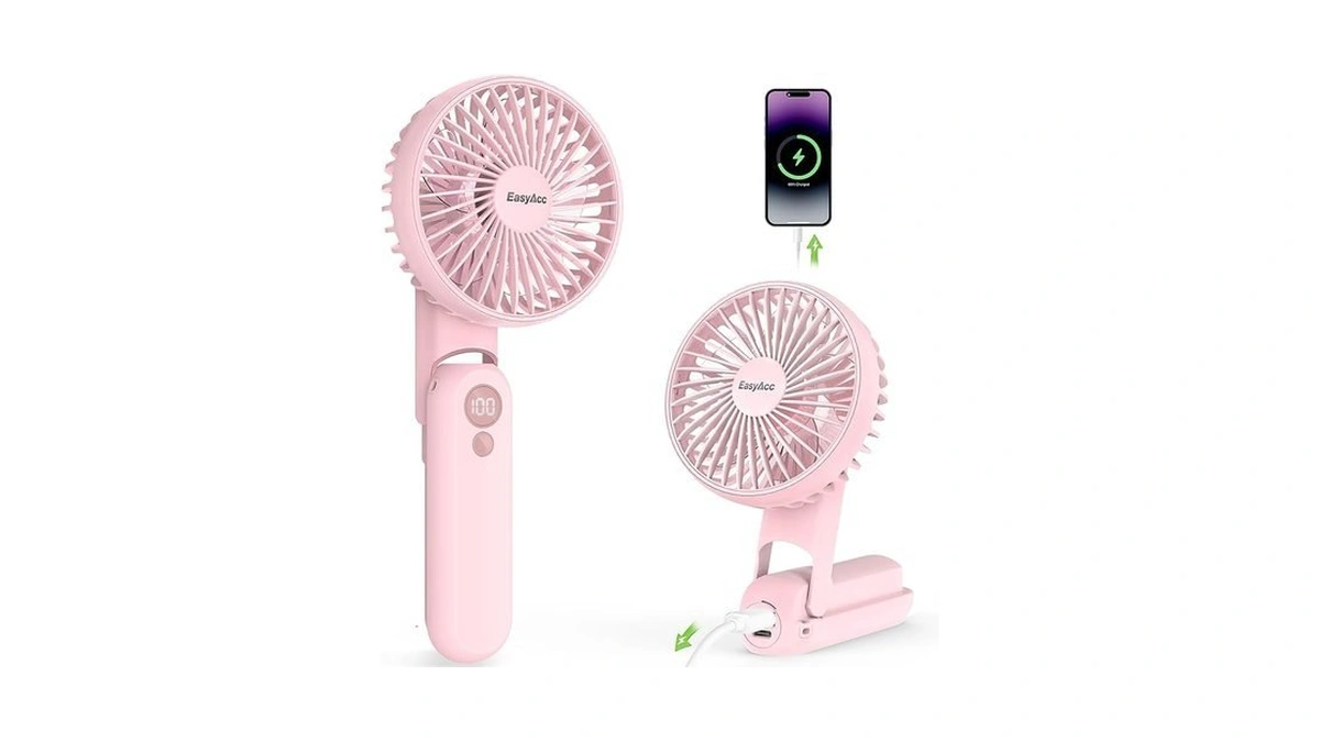 Easyacc Portable Fan For Travel, 5 Speed Ultra Quiet 3-18h