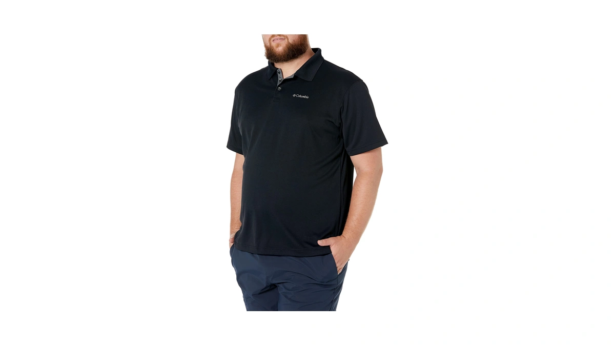 Columbia Mens Utilizer Short Sleeve Polo, Black, 5x Tall