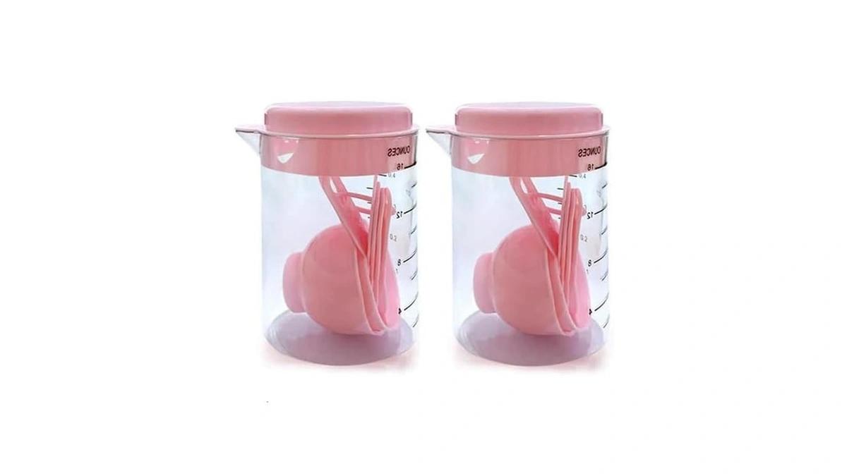 14pcs/2 Sets Plastic Measuring Cups And Spoons Multipurpose 6 Sizes