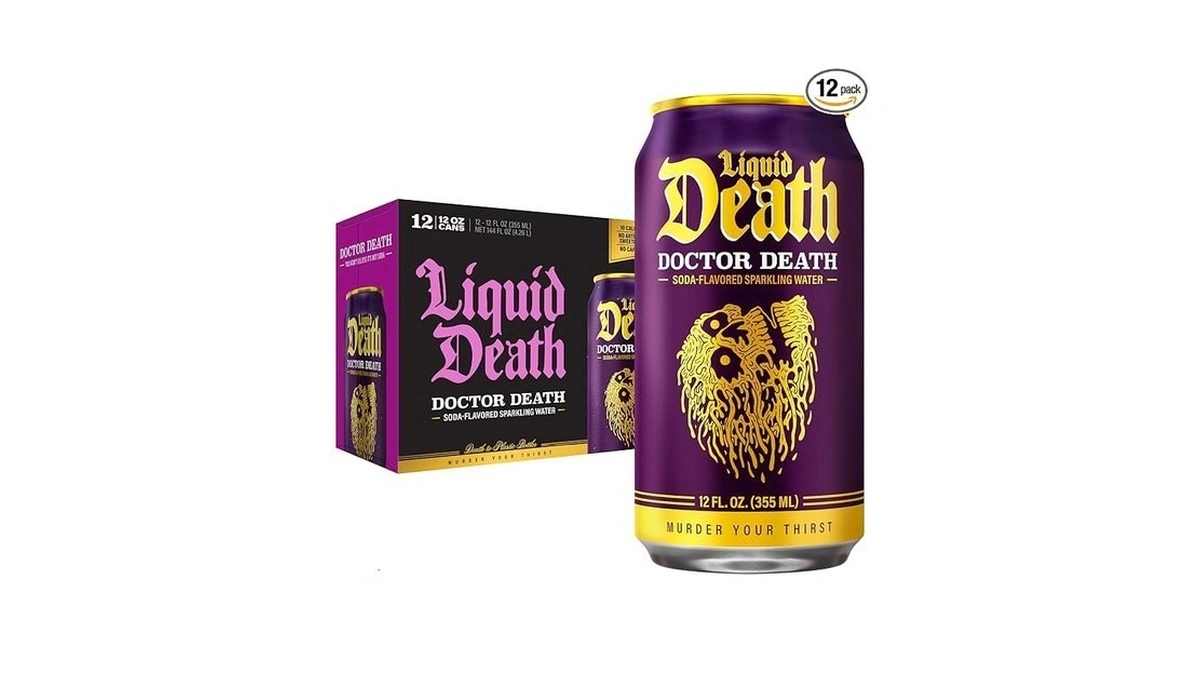 Liquid Death Soda-flavored Sparkling Water - Doctor Death (cherry, Cream,