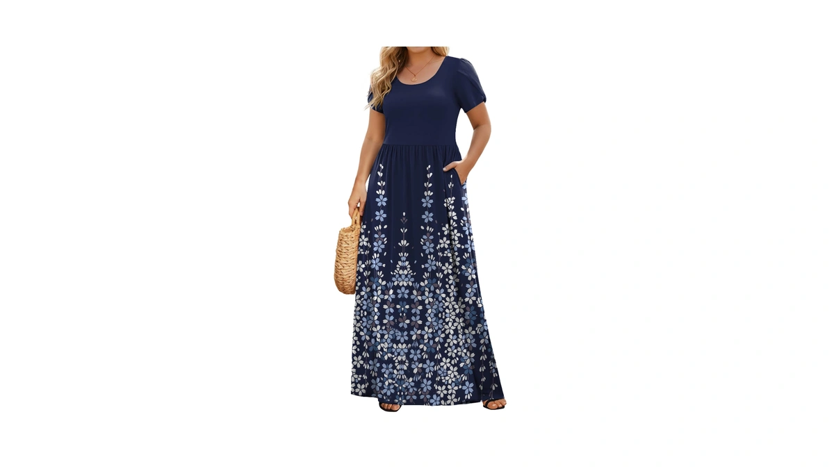 In'voland Womens Plus Size Dresses 2026 Short Sleeve Maxi Dress