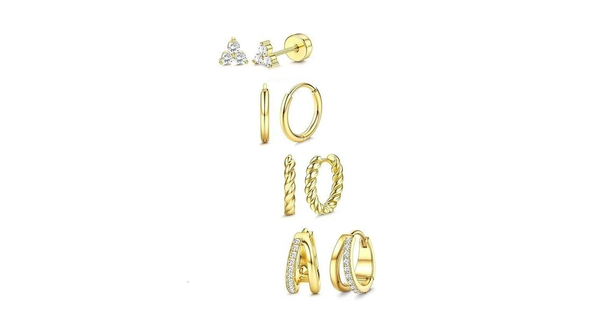 Besteel Small Hoop Earrings For Women - Hypoallergenic 14k Gold