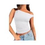 Reoria Women's 2026 Trendy Off The Shoulder Tops Asymmetrical Twist