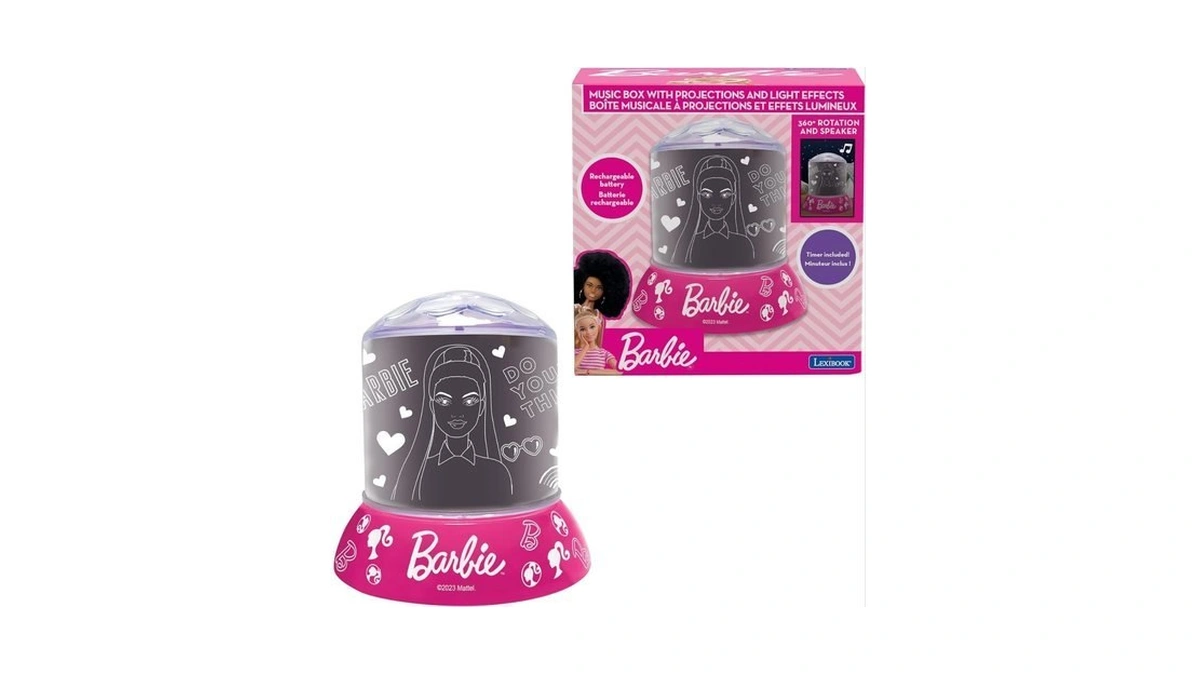 Lexibook, Mattel Barbie, Night Light With Projection And Sound Effects
