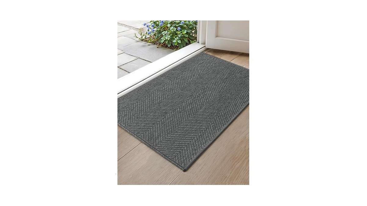 Color&geometry Small Ultra Thin Indoor Door Mat, Machine Washable Front