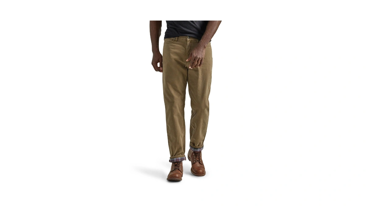 Lee Men's Legendary Relaxed Straight Jean Flannel-lined Teak 36w X