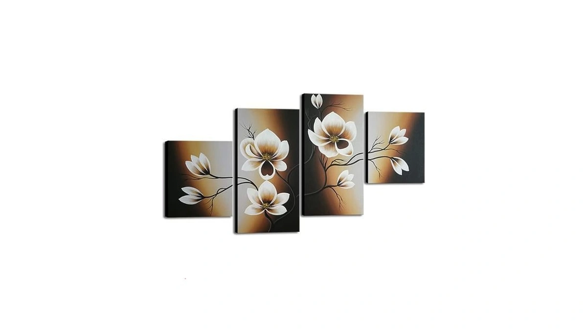 Wieco Art Large Modern 4 Pcs 100% Hand Painted Gallery