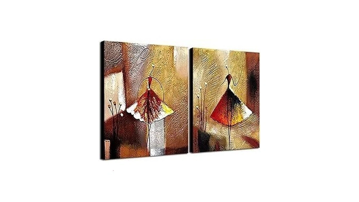 Wieco Art Ballet Dancers 2 Piece Modern Decorative Artwork 100%