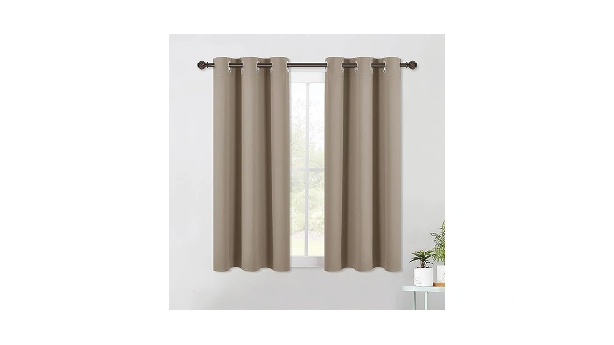 Nicetown Taupe Blackout Curtain Panels For Bedroom, 2 Panels, W42