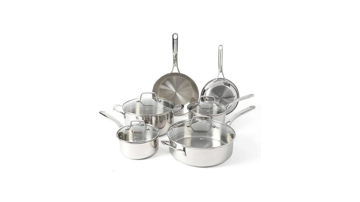 Martha Stewart Castelle 10 Piece 18/8 Durable Stainless Steel Induction