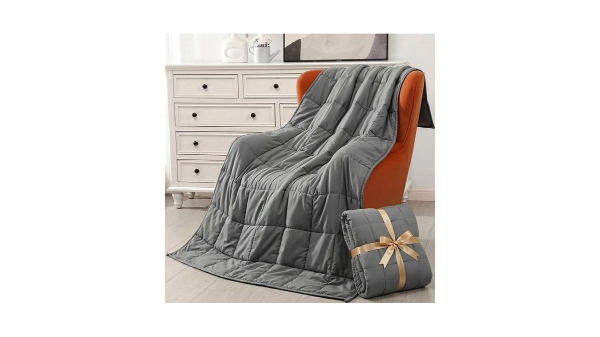 Smart Queen Weighted Blanket 5lbs (41”x60”,grey) Throw Size Soft Cooling