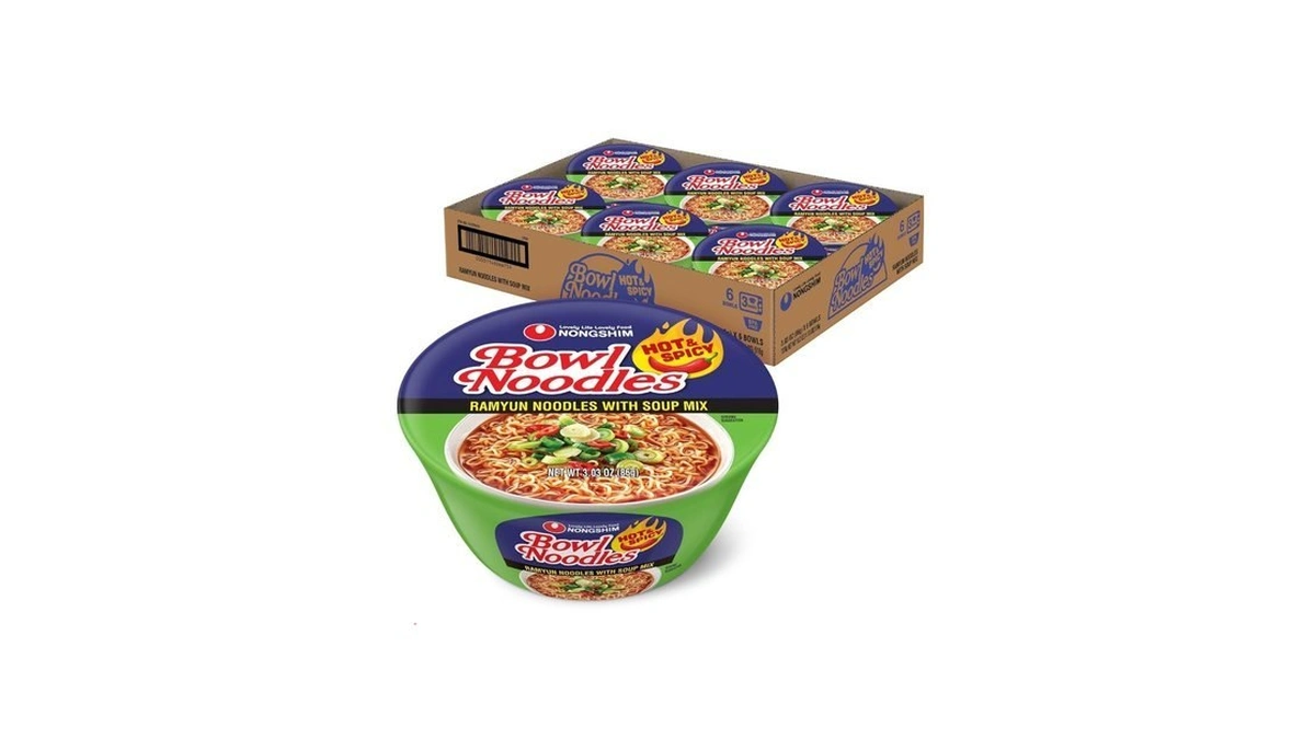 Nongshim Ramen Noodles, Gourmet Instant Ramen Bowl, Premium Microwavable Noodle