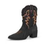 Hawkwell Women's Cowboy Cowgirl Western Boots Embroidered Stitched Ankle Boots