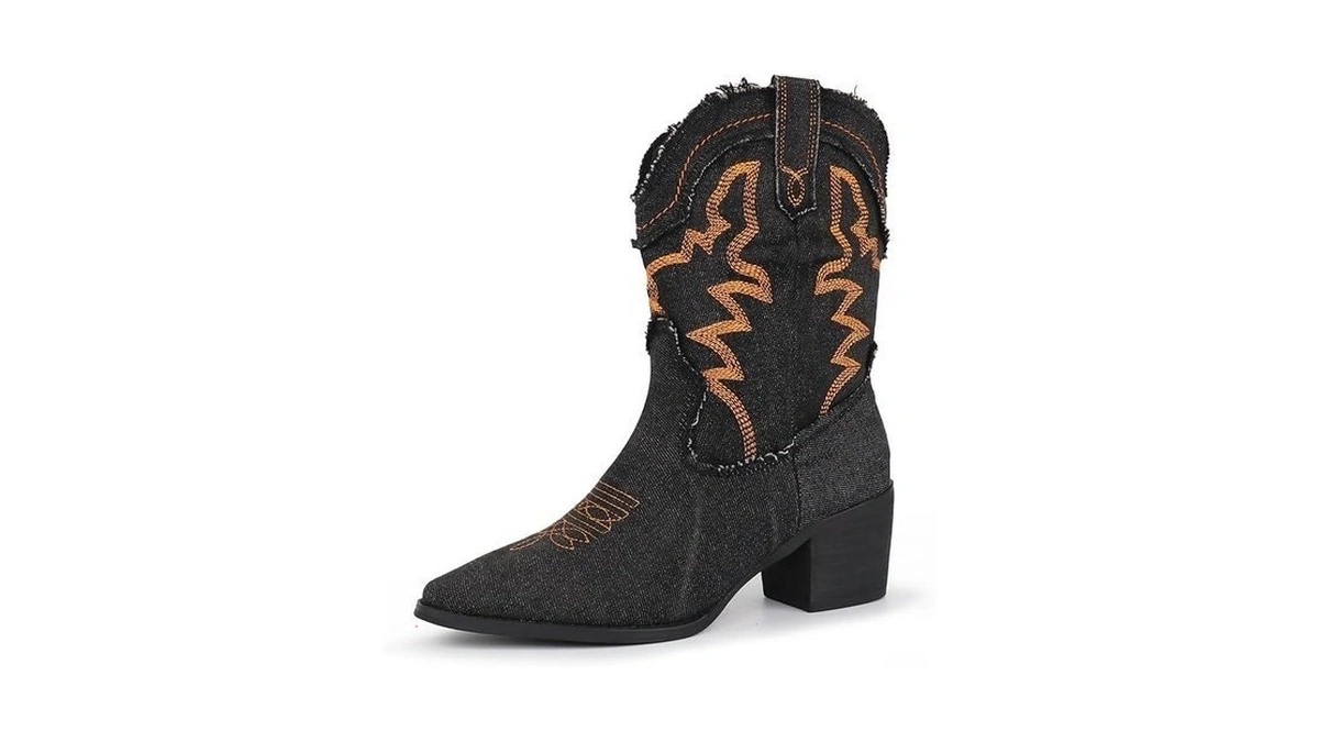 Hawkwell Women's Cowboy Cowgirl Western Boots Embroidered Stitched Ankle Boots
