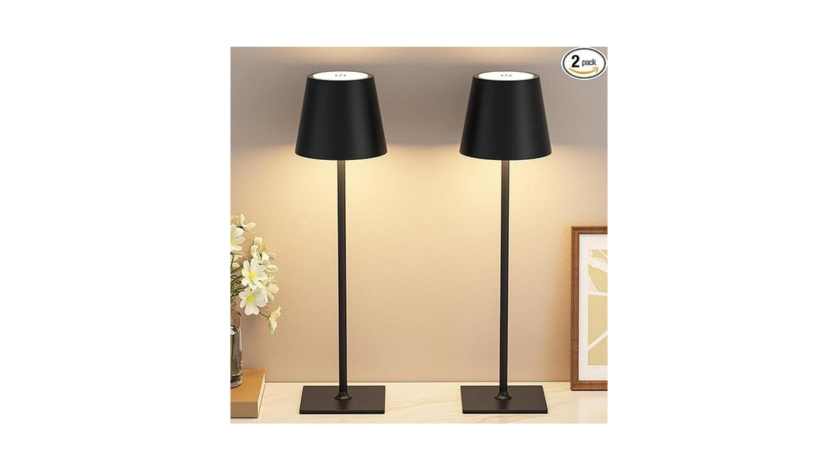 Kakanuo Cordless Rechargeable Table Lamp Black 5000mah Battery Operated Lamps,