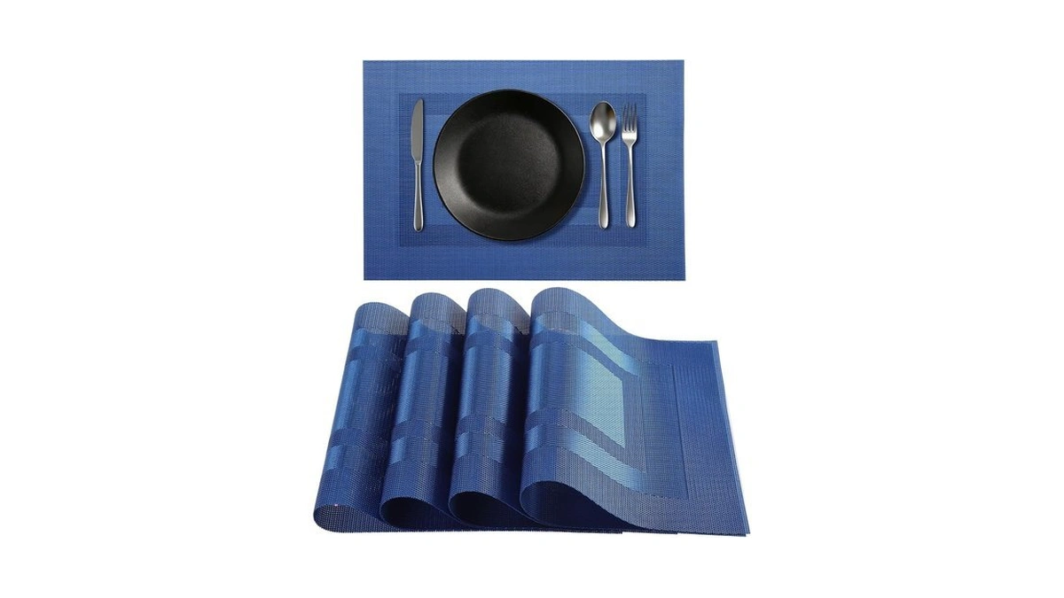 Timeet Blue Placemats Set Of 4, Heat Resistant Non-slip Place