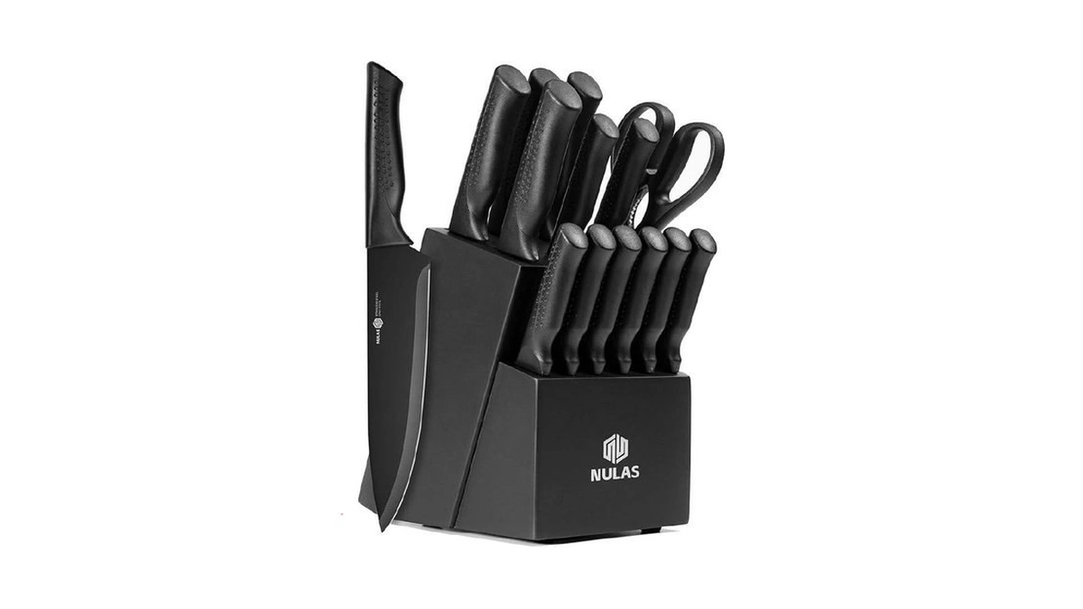 Nulas Knife Set, 15-piece Kitchen Knife Set With Block And