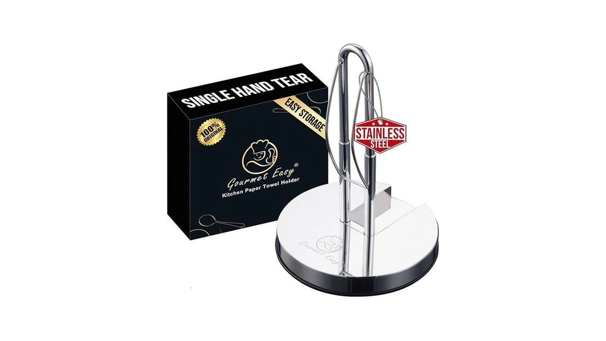 Single Hand Tear Paper Towel Holder, Anti-slip Kitchen Towels Stand,